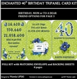 ENCHANTED 40TH BIRTHDAY TRIPANEL CARD KIT