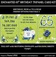 ENCHANTED 65TH BIRTHDAY TRIPANEL CARD KIT