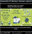 ENCHANTED 75TH BIRTHDAY TRIPANEL CARD KIT
