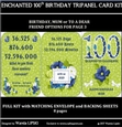 ENCHANTED 100TH BIRTHDAY TRIPANEL CARD KIT