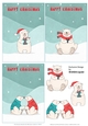 3 x BEARS QUICK CHRISTMAS CARD FRONTS