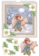WINTER WALK GIRL WITH POLAR BEAR CHRISTMAS TOPPER