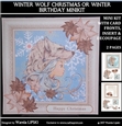 WINTER WOLF CHRISTMAS OR WINTER BIRTHDAY TOPPER