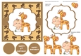 CUTIE BABY WITH GIRAFFE 1ST  BIRTHDAY TOPPER
