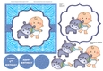 CUTIE BABY WITH HIPPO 1ST  BIRTHDAY TOPPER