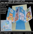 BABY BOY TWIST & POP 1ST BIRTHDAY OR CONGRATULATIONS CARD