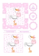 NOT THE STORK THAT BRINGS THE BABY GIRL BIRTH CARD FRONT TOPPER
