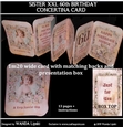 SISTER 60th XXL BIRTHDAY CONCERTINA CARD KIT