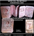 SISTER 75th XXL CONCERTINA BIRTHDAY CARD