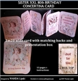 SISTER 80th XXL CONCERTINA BIRTHDAY CARD