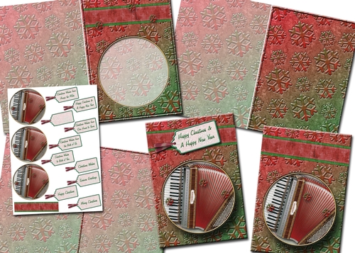 A6 round topper accordion Christmas card kit
