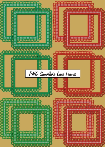 Snowflake PNG Lace Frames Set 2