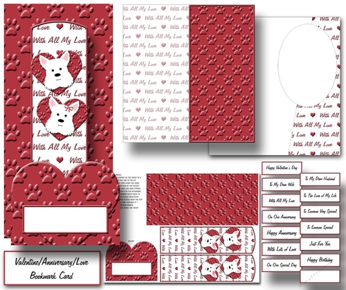 DL Bookmark Card - Valentine/Anniversary/Love Westies