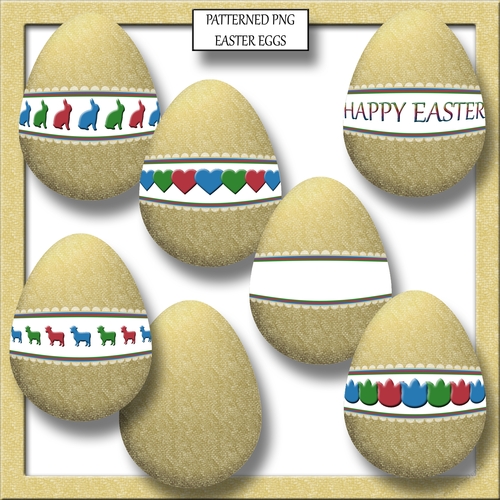 Patterned PNG Easter Eggs