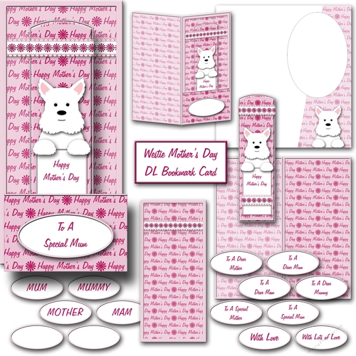Westie Mothers Day DL Bookmark Card