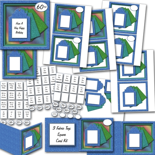 3 Fabric Tags Square Card Kit