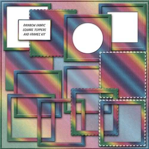 Rainbow Fabric Square Toppers & Frames Kit