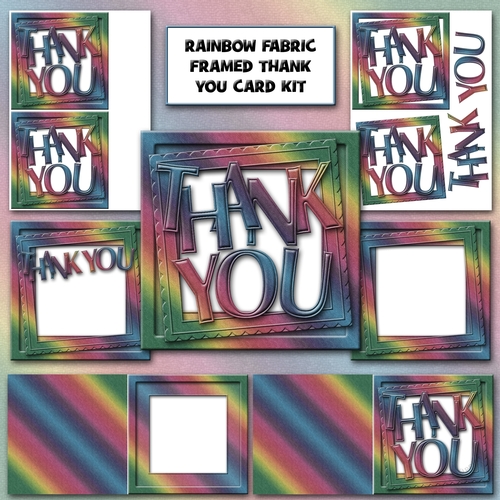 Rainbow Fabric Framed Thank You Card Kit