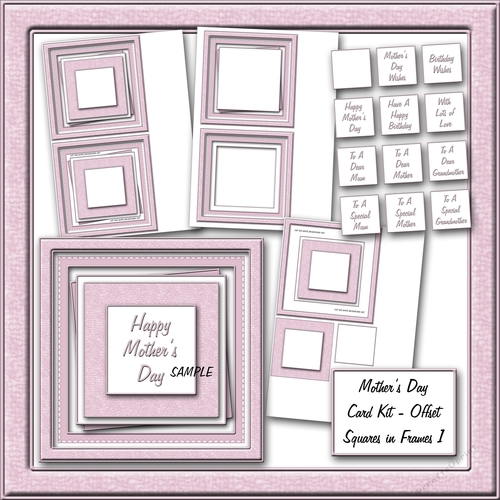 Mothers Day Card Kit - Offset Squares in Frame 1