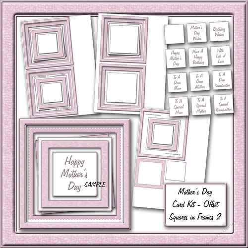 Mothers Day Card Kit - Offset Squares in Frame 2