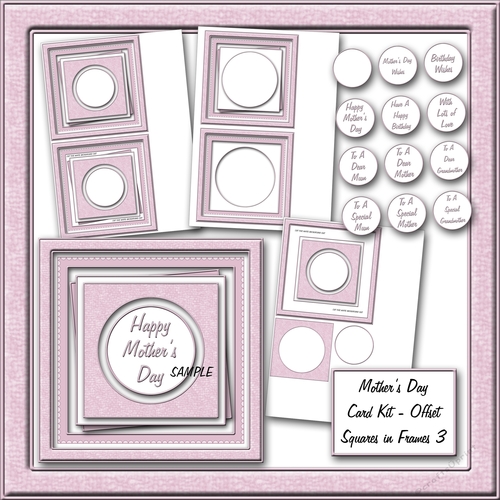 Mothers Day Card Kit - Offset Squares in Frame 3