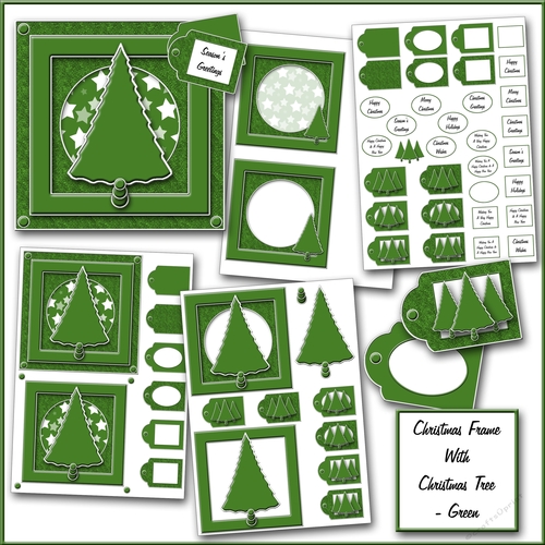 Christmas Frame With Christmas Tree - Green