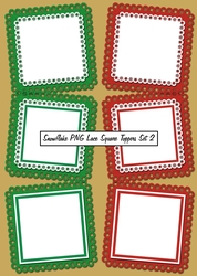 Snowflake PNG Lace Square Toppers Set 2