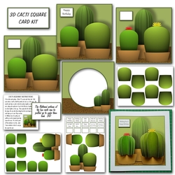 Cacti 3D Square Card Kit