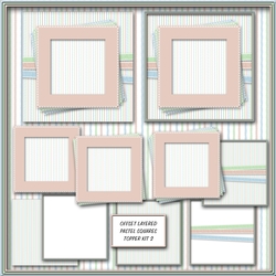 Offset Layered Pastel Squares Topper Kit 2
