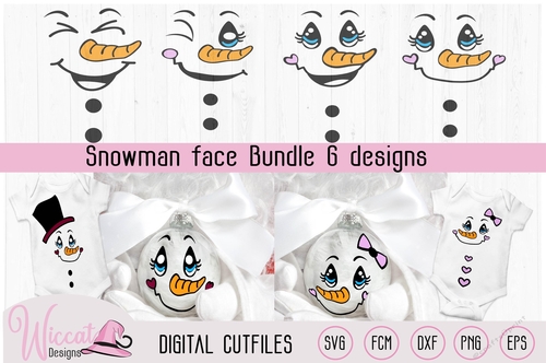 Snowman Face bundle, Christmas ornament, 