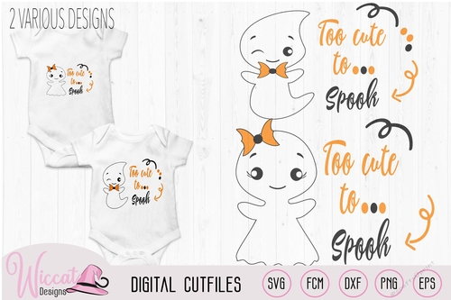 Too Cute to spook, Cute ghost quote, little ghosts