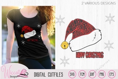 Santa doodle hat, christmas hat, Happy christmas svg,
