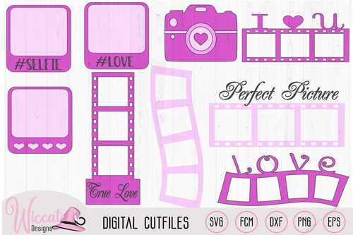 Valentine photo element kit, scrapbook page, camera digital cut file
