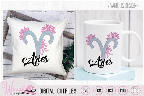 Flower Mandala Aries Zodiac, floral Aries sign, born in april, March sign, Aries woman 