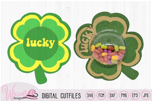 Lucky clover Candy Dome svg, st Patricks day ornament, Candy card