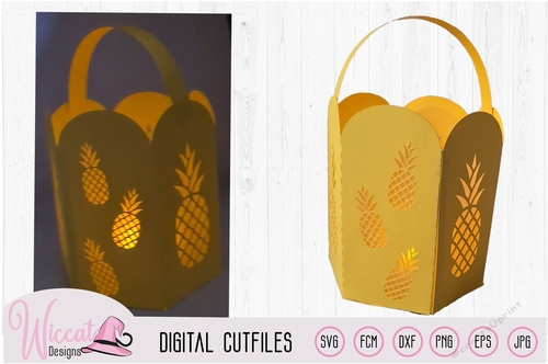 Pineapple lantern svg, Pineapple Lantern DIY for Stunning Evening Decorations, Round Luminary 