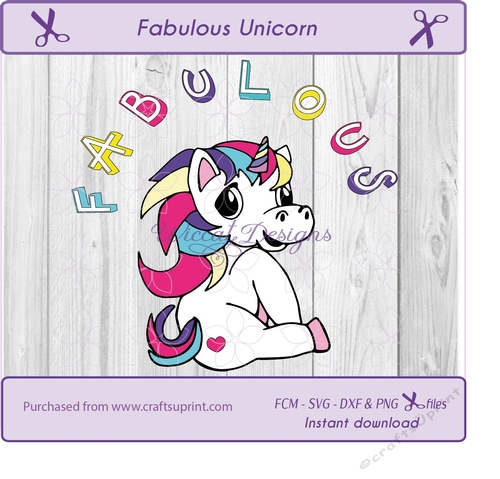 Fabulous Unicorn Rainbow unicorn cut file