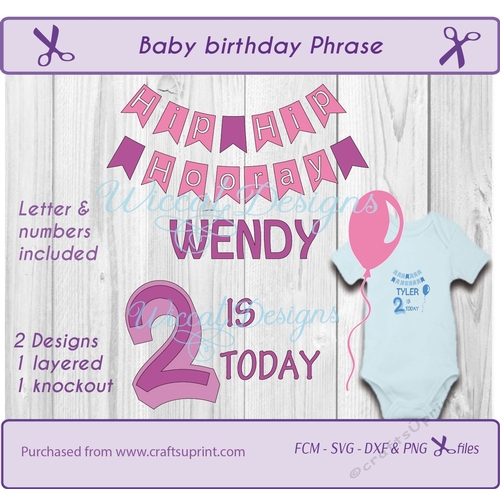 Baby birthday cut file for the age 1 till 9