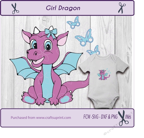 Girl dragon cut file, Fantasy dragon, perfect for scanncut with htv or vinyl projects