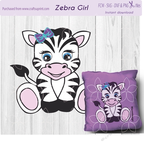 Zebra baby girl svg cut file 