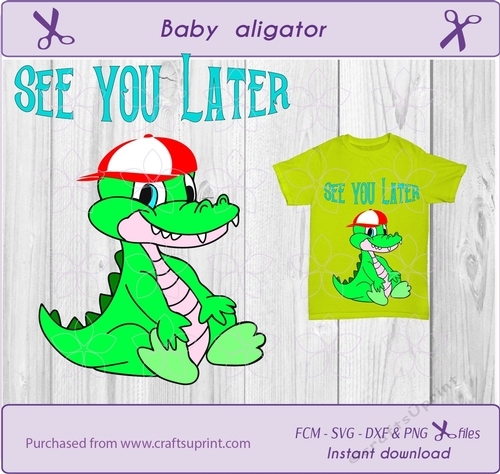  Aligator svg, See you later cut file, boys, kids shirt design