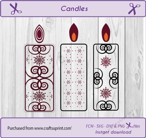 Various Christmas candles,  Svg cut files  for cut machines