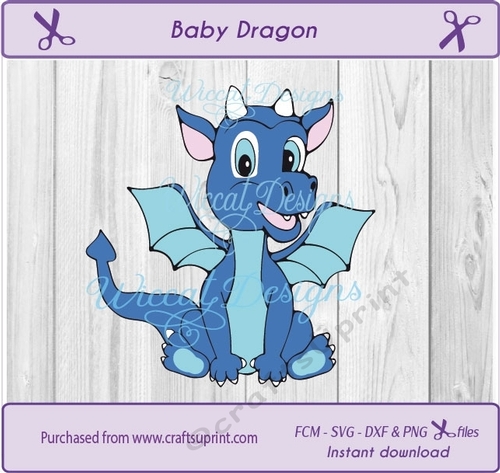 Blue baby Dragon svg cut file