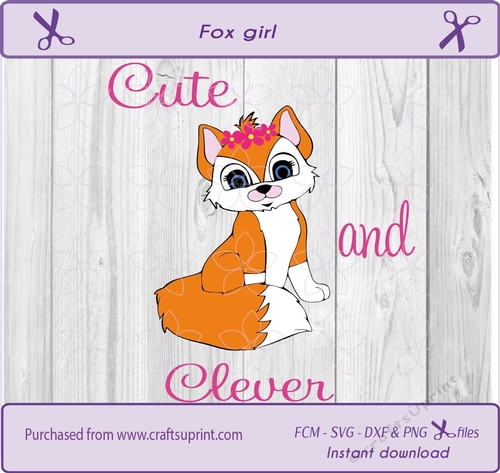 Fox girl  Cute clever  Woodland SVG  cut file