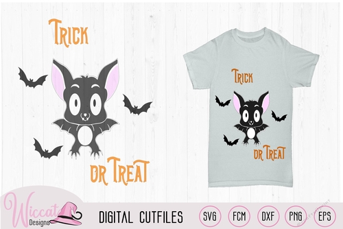 Halloween cute bat  trick or treat svg cut file