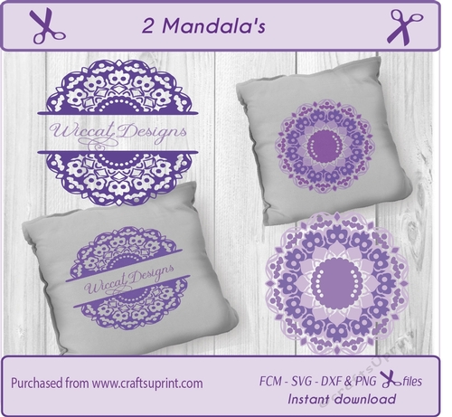 Mandala Split Monogram svg and more for cut machines