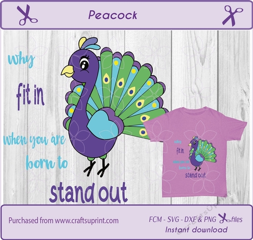Peacock, cute peacock, birds, kids, quote svg Cut file for all cut machines
