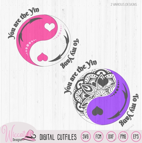 Yin Yang, love quote, doodle Cut file for all cut machines