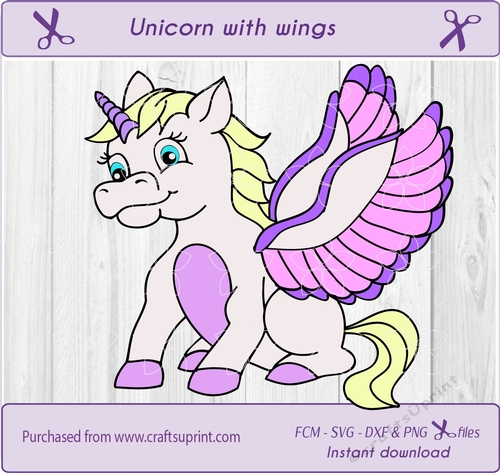 Unicorn with wings svg cut file for all machines