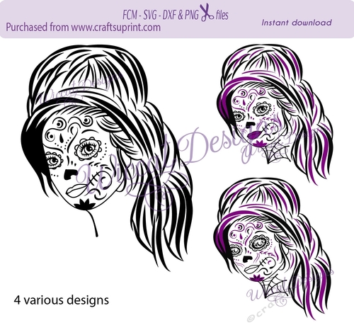 Sugar Skull, Halloween, die cut, digital cutting file